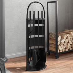 Vidaxl Set alata za kamin od 5 dijelova 23x15x66 cm čelik