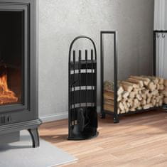 Vidaxl Set alata za kamin od 5 dijelova 23x15x66 cm čelik