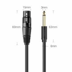 Ugreen AUDIO kabel 6,35 m - XLR (Ž) mikrofon 2 m 20719 AV131
