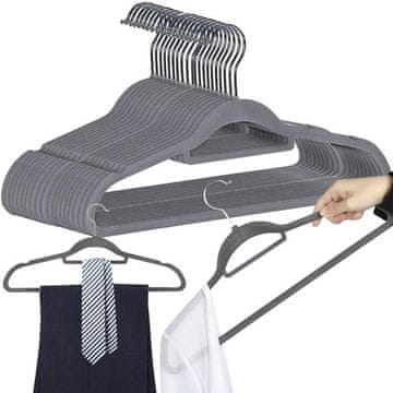 slomart RUHHY 20x Baršunaste vješalice, sive