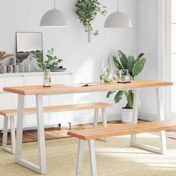 Vidaxl Ploča stola svijetlosmeđa 180x40x(2-4)cm drvo s prirodnim rubom