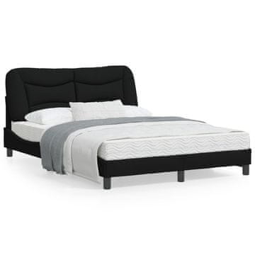 Vidaxl Okvir za krevet s LED svjetlima bez madraca crni 140x200 cm