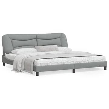 Vidaxl Okvir za krevet s LED svjetlima bez madraca svijetlosivi 200x200 cm
