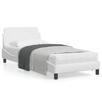 Vidaxl Okvir kreveta s uzglavljem bijeli 90x190 cm umjetna koža
