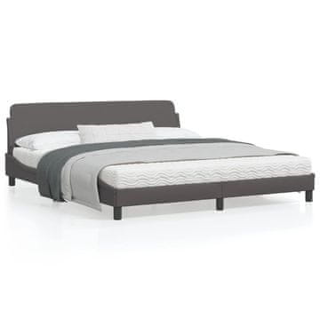 Vidaxl Okvir kreveta s uzglavljem sivi 180x200 cm umjetna koža