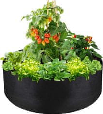 Netscroll Vrtna gredica od geotekstila, promjer 90 cm, crna, za uzgoj povrća i cvijeća, optimalna drenaža i prozračnost, za terase i balkone, GardenGrowBag