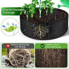 Netscroll Vrtna gredica od geotekstila, promjer 90 cm, crna, za uzgoj povrća i cvijeća, optimalna drenaža i prozračnost, za terase i balkone, GardenGrowBag