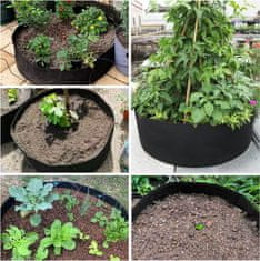 Netscroll Vrtna gredica od geotekstila, promjer 90 cm, crna, za uzgoj povrća i cvijeća, optimalna drenaža i prozračnost, za terase i balkone, GardenGrowBag