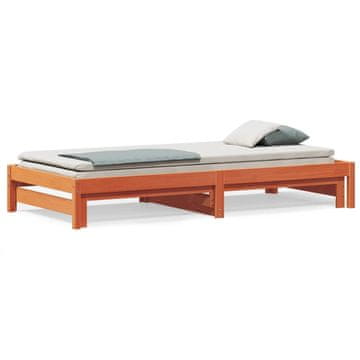 Vidaxl Produžni dnevni krevet smeđe boje voska 90x200 cm borovina