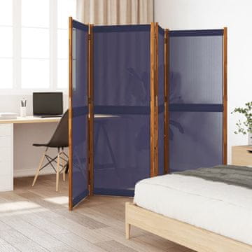 Vidaxl Pregrada za sobu s 4 panela tamnoplava 280x180 cm