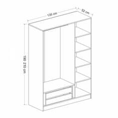 Woody Fashion Garderoba, Kale White - 2253