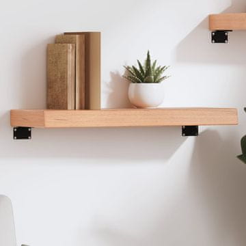 Vidaxl Polica svijetlosmeđa 60x20x6 cm lakirano puno hrastovo drvo