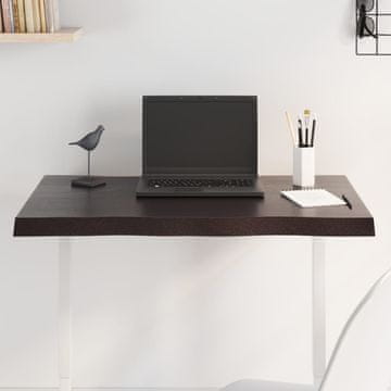 Vidaxl Ploča stola tamnosmeđa 80x40x(2-4) cm, drvo s prirodnim rubom