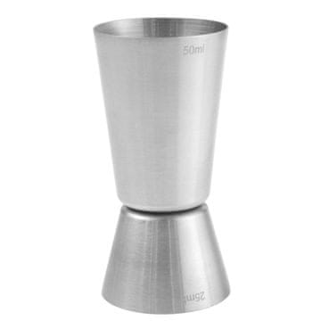 Dvostrana čelična mjerica za alkohol za barmena 25/50 ml - Hendi 596722