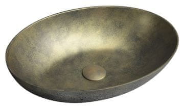 SAPHO FORMIGO zlatni mat betonski umivaonik, 60x40cm, pultna instalacija