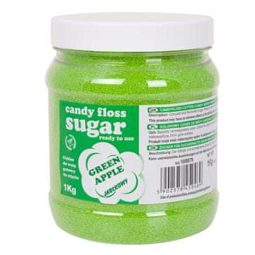 Šećerna vata u boji, zelena, okus jabuke, 1 kg