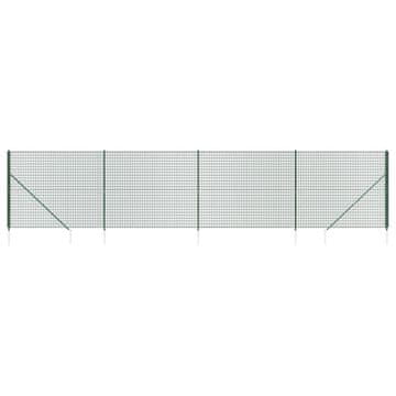 Vidaxl Ograda od žičane mreže sa šiljastim držačima zelena 1,4 x 10 m