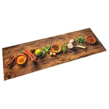 Vidaxl Kuhinjski tepih s uzorkom začina 45x150 cm baršun