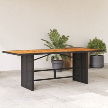 Vidaxl Vrtni stol s pločom od akacije, crni, 190x80x74 cm