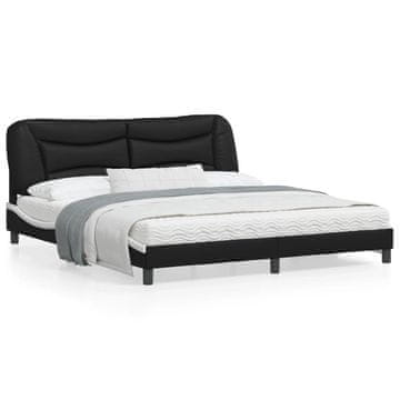 Vidaxl Okvir za krevet s LED rasvjetom crno-bijeli 180x200 cm umjetna koža