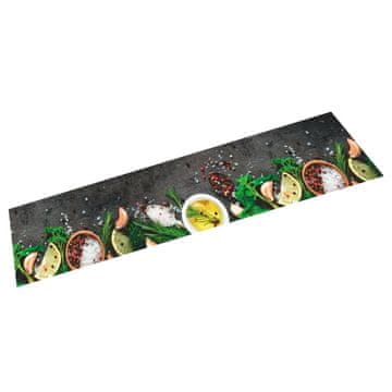 Vidaxl Kuhinjski tepih s uzorkom začina 60x300 cm baršun