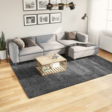 Vidaxl OVIEDO tepih, niska flora, antracit, 200x280 cm