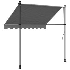 Vidaxl Rolo tenda antracit 200x150 cm tkanina i čelik