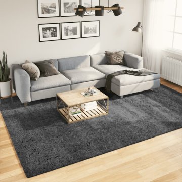 Vidaxl OVIEDO tepih, niska flora, antracit, 240x340 cm