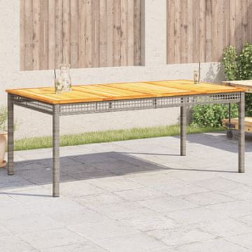Vidaxl Vrtni stol, sivi, 180x90x75 cm, poli ratan i akacija