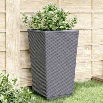 Vidaxl Vrtne žardinjere, 2 kom, sive, 32,5x32,5x57, PP