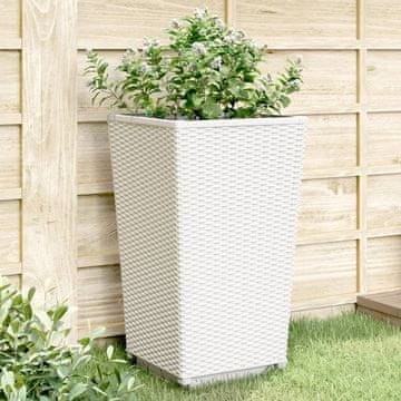 Vidaxl Vrtne žardinjere, 2 kom, bijele, 32,5x32,5x57, PP