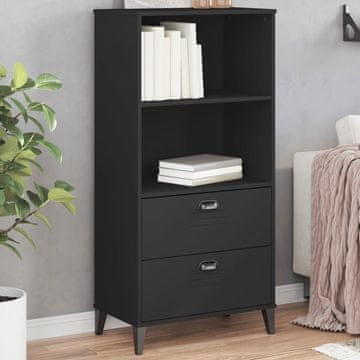 Vidaxl VIKEN Polica, crna, 60x35x123 cm, materijal na bazi drva