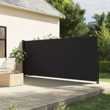 Vidaxl Uvlačna bočna tenda za terasu, crna, 180 x 600 cm