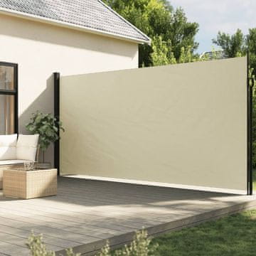 Vidaxl Uvlačiva bočna tenda krem boje 220x300 cm