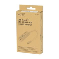 Digitus USB hub 3xA + TypeC + čitač kartica DA-70243