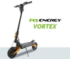 MS ENERGY Vortex električni romobil, 25,4 cm, 2 x 1200 W, do 70 km, 52 V 18 Ah, zlatno-crna