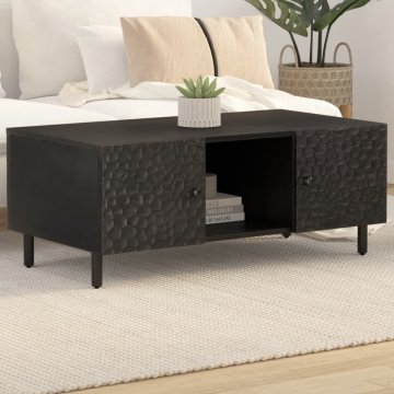 Vidaxl Klub stolić crni 100x54x40 cm masivno drvo manga