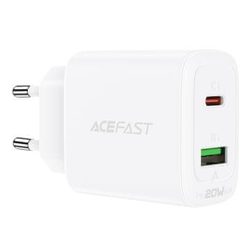 AceFast Acefast zidni punjač USB Type C / USB 20W, PPS, PD, QC 3.0, AFC, FCP bijeli (A25)
