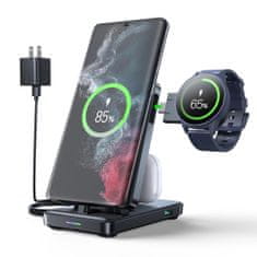 Joyroom JR-WQS01 bežični punjač za telefon / Galaxy Watch / Galaxy Buds, crno
