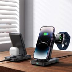 Joyroom JR-WQS02 bežični punjač za iPhone / Apple Watch / AirPods, crno