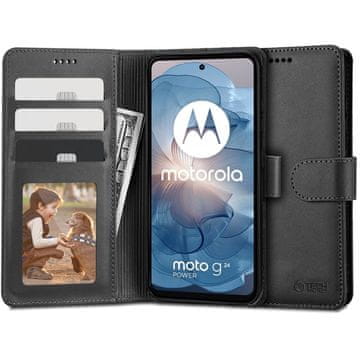 Tech-protect Wallet preklopna maska za Motorola Moto G24 / G24 Power / G04, crno