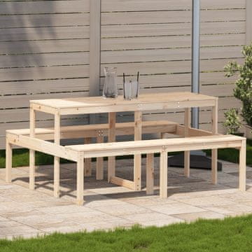 Vidaxl Stol za piknik 160x134x75 cm Masivni borov drvo