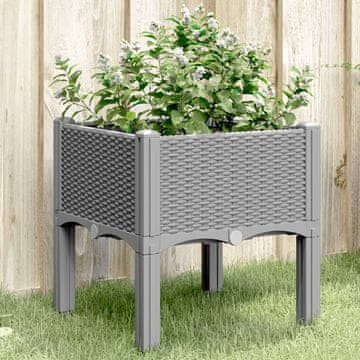 Vidaxl Vrtna žardinjera s nogama svijetlosiva 40x40x42 cm PP