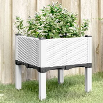 Vidaxl Vrtna žardinjera s nogama bijela 40x40x42 cm PP