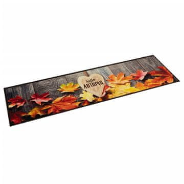 Vidaxl Dywanik kuchenny z motywem jesieni, 60x300 cm, aksamitny