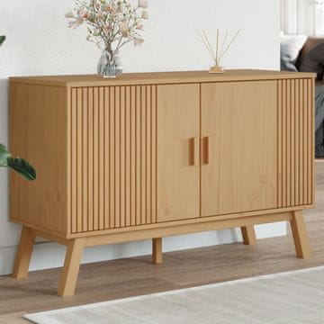 Vidaxl OLDEN Komoda s ladicama, smeđa, 114x43x73,5 cm, masivno borovo drvo