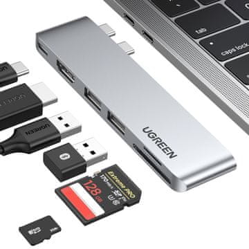 Ugreen Razdjelnik priključaka za MacBook Air Pro 2x USB-C HDMI 2x USB 3.0 SD TF PD