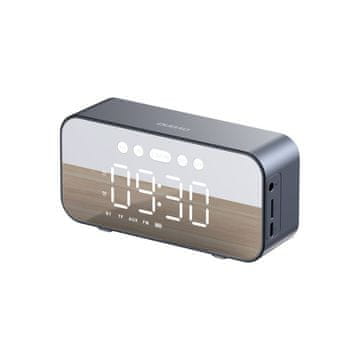 DUDAO 6 u 1 budilica sat FM radio Bluetooth zvučnik AUX TF SD čitač kartica srebrne boje