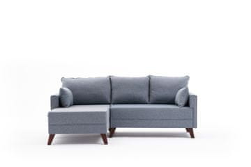 Atelier Del Sofa Kutna garnitura na razvlačenje BELLA SOFT,lijeva, plava, Bella Soft Mini Köşe Left - Blue