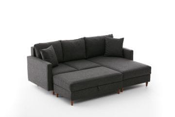 Atelier Del Sofa Kutna garnitura, Antracit, Eva Right - Anthracite